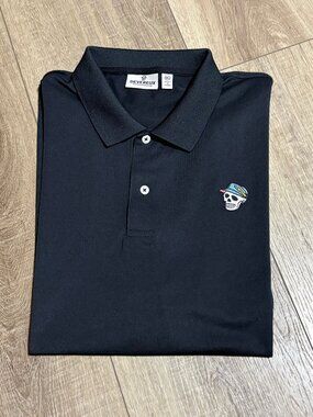 DEVEREUX Golf Polo Men's XL Black Skull